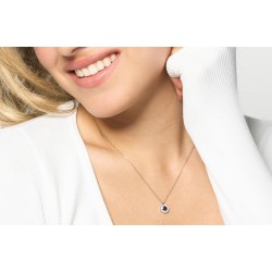 Collana Donna Luca Barra CK2228 In Acciaio Con Zircone Blu