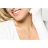 Collana Donna Luca Barra CK2228 In Acciaio Con Zircone Blu