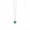 Collana Donna Luca Barra CK2224 In Acciaio Con Zircone Verde A Cuore