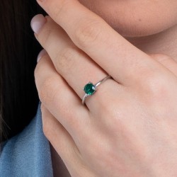 Anello Donna Luca Barra ANK568 In Acciaio Con Zircone Verde