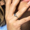 Anello Donna Luca Barra ANK650 In Acciaio Con Zircone Blu