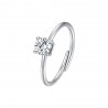 Anello Donna Luca Barra ANK602 Solitario In Acciaio Con Zircone