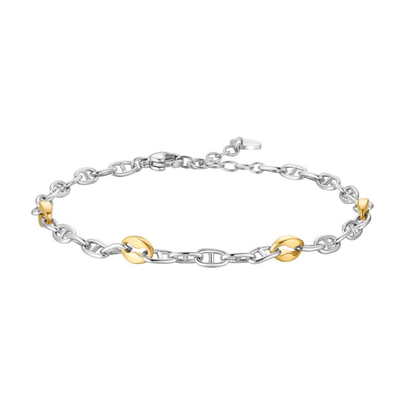 Bracciale Uomo Luca Barra BA1938 In Acciaio Con Elementi Dorati