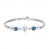 Bracciale Uomo Luca Barra BA1874 In Acciaio Con Rosa Dei Venti E Elementi Blu