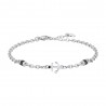 Bracciale Uomo Luca Barra BA1931 In Acciaio Con Ancora E Elementi Neri