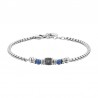 Bracciale Uomo Luca Barra BA1704 In Acciaio Con Pietre Blu