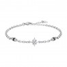 Bracciale Uomo Luca Barra BA1928 In Acciaio Con Rosa Dei Venti E Elementi Neri