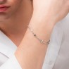 Bracciale Uomo Luca Barra BA1928 In Acciaio Con Rosa Dei Venti E Elementi Neri