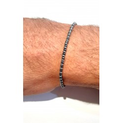 Bracciale Uomo Luca Barra BA1882 In Acciaio Con Sfere Ematite