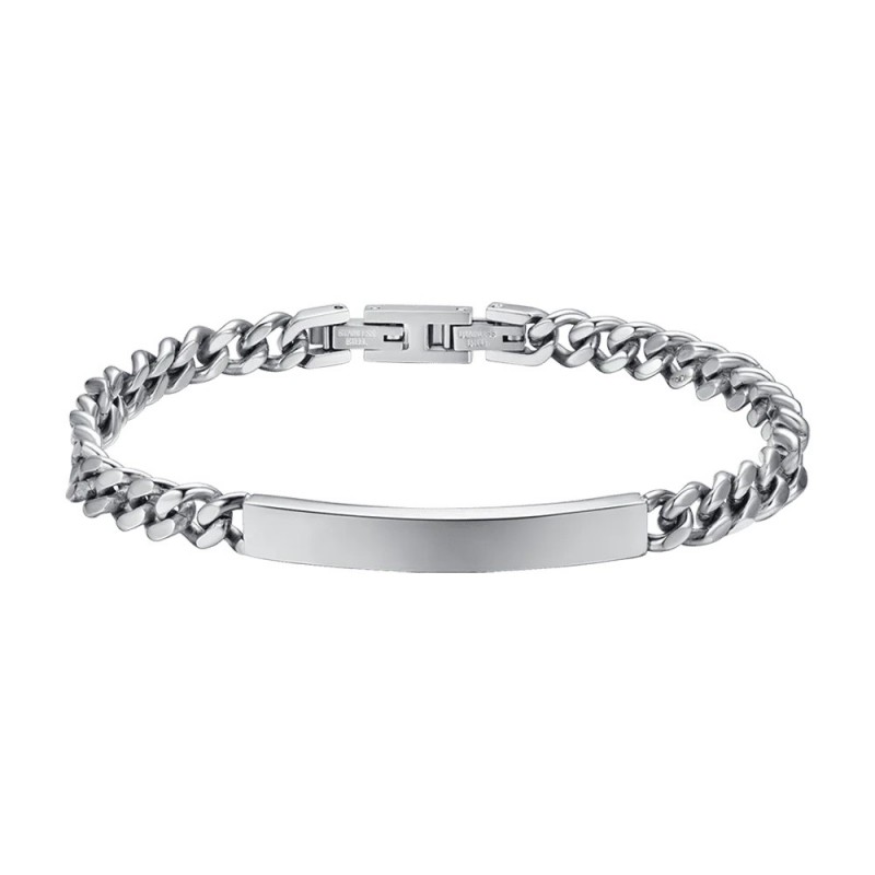 Bracciale Uomo Luca Barra BA1685 In Acciaio Con Piastra Centrale
