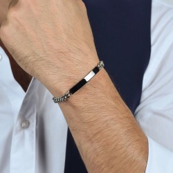 Bracciale Uomo Luca Barra BA1685 In Acciaio Con Piastra Centrale