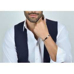 Bracciale Uomo Luca Barra BA1685 In Acciaio Con Piastra Centrale