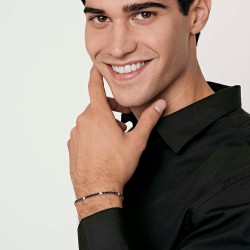 Bracciale Tennis Uomo Luca Barra BA1365 Con Zirconi Neri E Bianchi