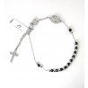 Bracciale Uomo Del Rosario Luca Barra BA1892 In Acciaio Con Pietre Nere
