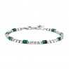 Bracciale Uomo Luca Barra BA1867 In Acciaio Con Pietre Verdi