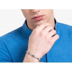 Bracciale Uomo Luca Barra BA1867 In Acciaio Con Pietre Verdi