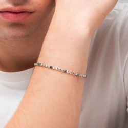 Bracciale Uomo Luca Barra BA1934 In Acciaio Con Elementi In Ematite Nera