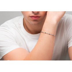 Bracciale Uomo Luca Barra BA1934 In Acciaio Con Elementi In Ematite Nera