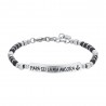 Bracciale Uomo Luca Barra BA1718 In Acciaio Con Scritta "Papà Sei La Mia Ancora"