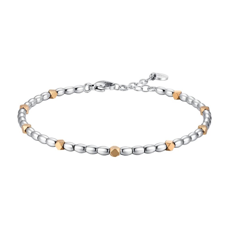 Bracciale Uomo Luca Barra BA1936 In Acciaio Con Elementi Dorati