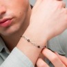 Bracciale Uomo Luca Barra BA1939 In Acciaio Con Elementi Neri