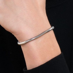 Bracciale Uomo Luca Barra BA1854 In Acciaio Maglia Coda Di Topo 3 mm