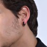 Mono Orecchino Uomo Luca Barra OK1129 A Cerchio In Acciaio IP Nero