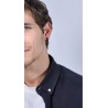 Mono Orecchino Uomo Luca Barra OK1129 A Cerchio In Acciaio IP Nero