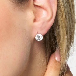 Orecchini Donna Luca Barra OK1589 Punto Luce In Acciaio Con Zirconi