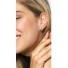 Orecchini Donna Luca Barra OK1587 A Cuore Con Zirconi Verdi E Bianchi
