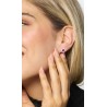 Orecchini Donna Luca Barra OK1588 A Cuore Con Zirconi Rossi E Bianchi