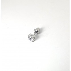Mono Orecchino Unisex Luca Barra OK1574 Punto Luce In Acciaio Con Zircone 5 mm