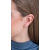 Mono Orecchino Donna Luca Barra OK1504 In Acciaio Pendente Con Zircone