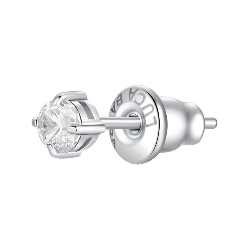 Mono Orecchino Unisex Luca Barra OK1467 Punto Luce In Acciaio Con Zircone 3 mm