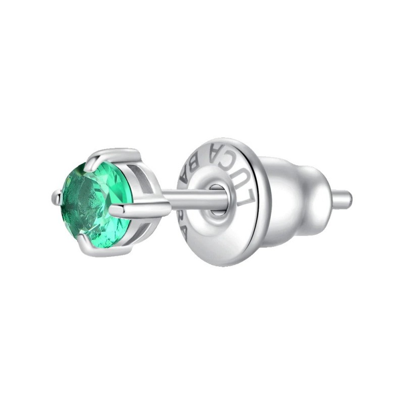 Mono Orecchino Unisex Luca Barra OK1444 Punto Luce Con Zircone Verde 3 mm