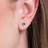 Mono Orecchino Unisex Luca Barra OK1444 Punto Luce Con Zircone Verde 3 mm