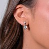 Orecchini Donna Luca Barra OK1402 In Acciaio Con Quadrifoglio E Strass