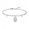 Bracciale Donna Luca Barra BK2926 In Acciaio Con Madonna Miracolosa E Zirconi