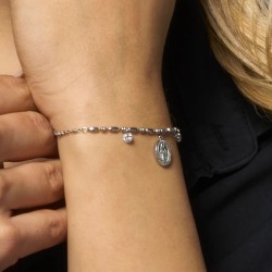 Bracciale Donna Luca Barra BK2926 In Acciaio Con Madonna Miracolosa E Zirconi