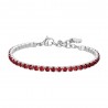 Bracciale Tennis Donna Luca Barra BK2892 In Acciaio Con Zirconi Rossi