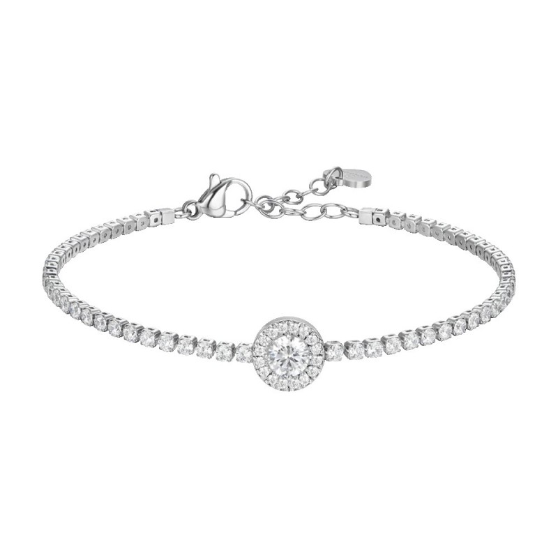 Bracciale Tennis Donna Luca Barra BK2930 In Acciaio Con Zirconi Bianchi