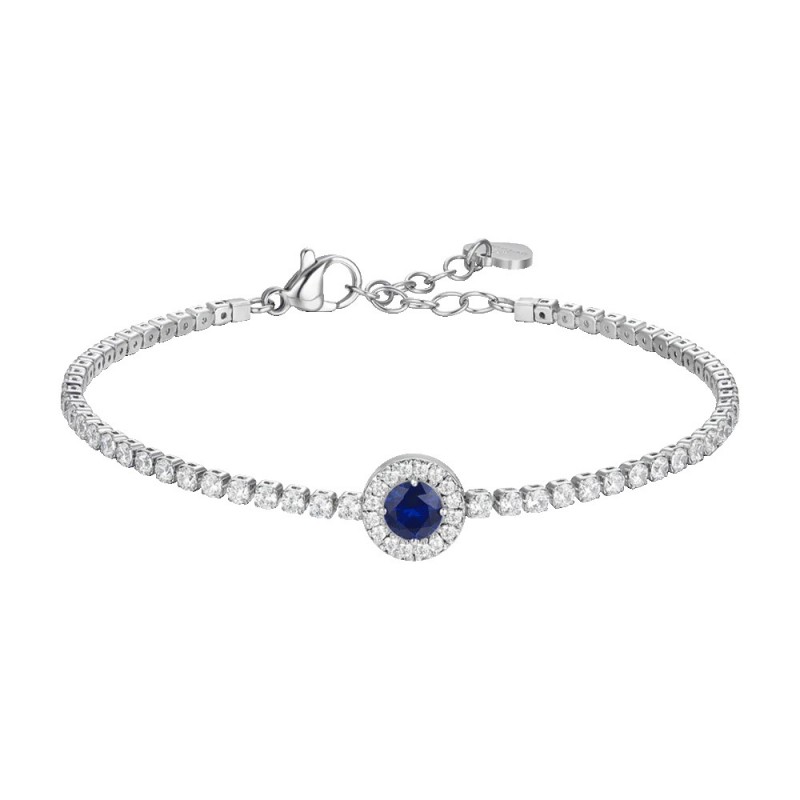 Bracciale Tennis Donna Luca Barra BK2932 Con Zircone Blu E Zirconi Bianchi