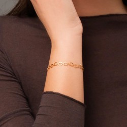 Bracciale Donna Luca Barra BK2952 In Acciaio Dorato Maglie A Cuori