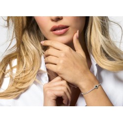 Bracciale Tennis Donna Luca Barra BK2931 In Acciaio Con Zircone Verde E Zirconi Bianchi
