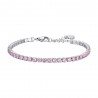 Bracciale Tennis Donna Tennis Luca Barra BK2272 In Acciaio Con Zirconi Rosa