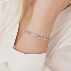 Bracciale Tennis Donna Tennis Luca Barra BK2272 In Acciaio Con Zirconi Rosa