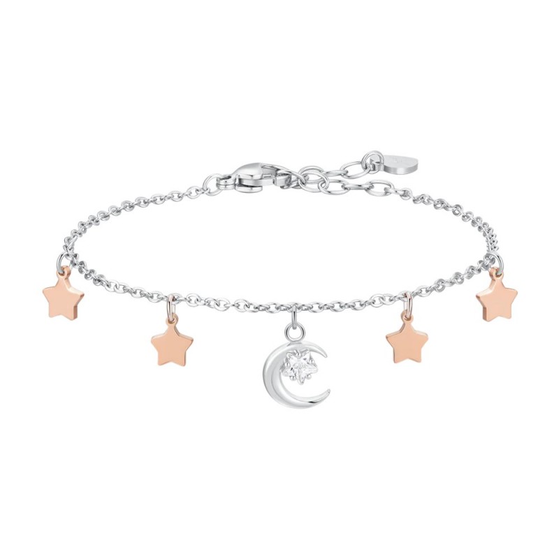 Bracciale Donna Luca Barra BK2822 In Acciaio Con Luna E Stelle
