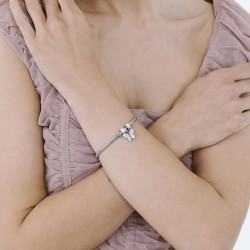 Bracciale Donna Luca Barra BK1936 In Acciaio Con Farfalla E Strass