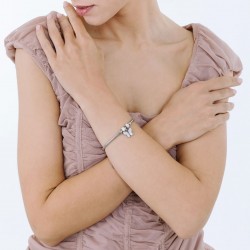 Bracciale Donna Luca Barra BK1936 In Acciaio Con Farfalla E Strass