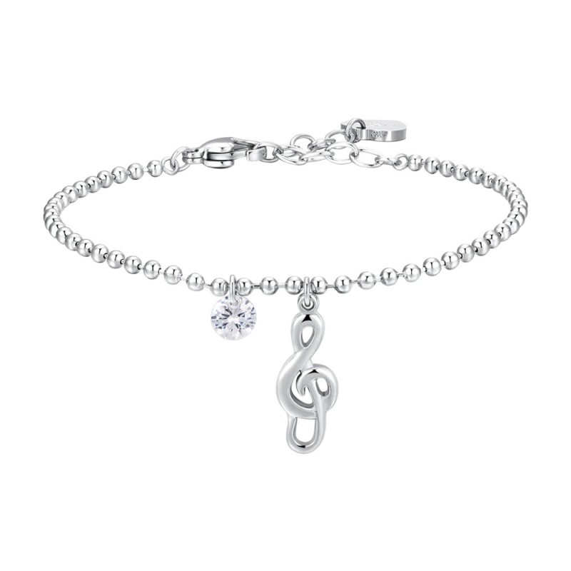 Bracciale Donna Luca Barra BK2827 In Acciaio Con Chiave Di Violino E Zircone